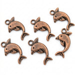 6pc Copper Dolphin Pendants