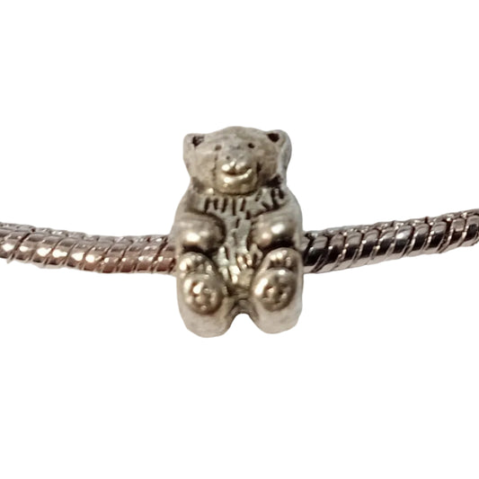 1pc Silver Bear European Bead