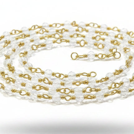 1m Opalite Glass Designer Linked Chain