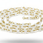 1m Opalite Glass Designer Linked Chain