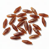 50pc 25mm Amber & Brown Pointed Oval Acrylic Beads