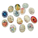 15pc Flat Back Glass Cabochon Pack
