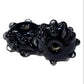 2pc Bumpy Black Lampwork Beads