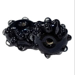 2pc Bumpy Black Lampwork Beads