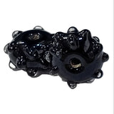 2pc Bumpy Black Lampwork Beads