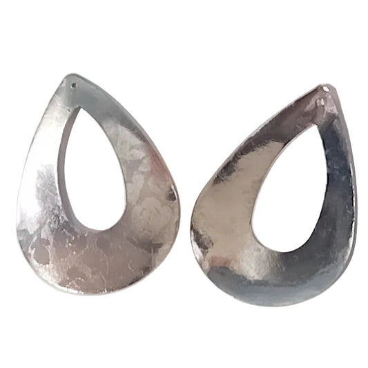 2pc Silver Floral Oval Findings