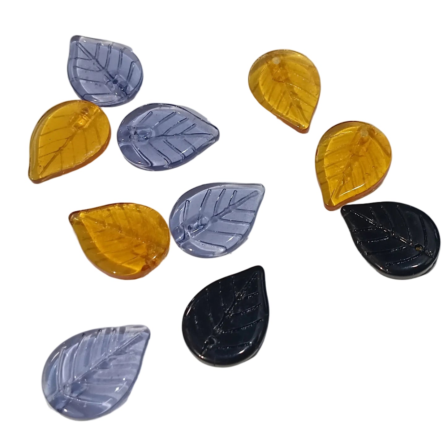 10pc 18mm Mixed Glass Leaves