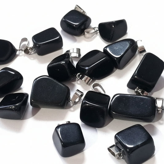 Obsidian Nugget Pendant with Bail