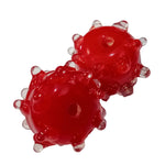 2pc Bumpy Red Lampwork Beads