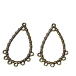 2pc Bronze Tear Drop Earring Connectors
