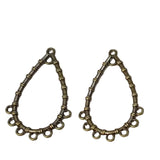 2pc Bronze Tear Drop Earring Connectors