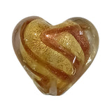 1pc 26mm Clear & Gold Heart Bead