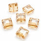 6pc Champagne Crystal Glass Sq. Beads