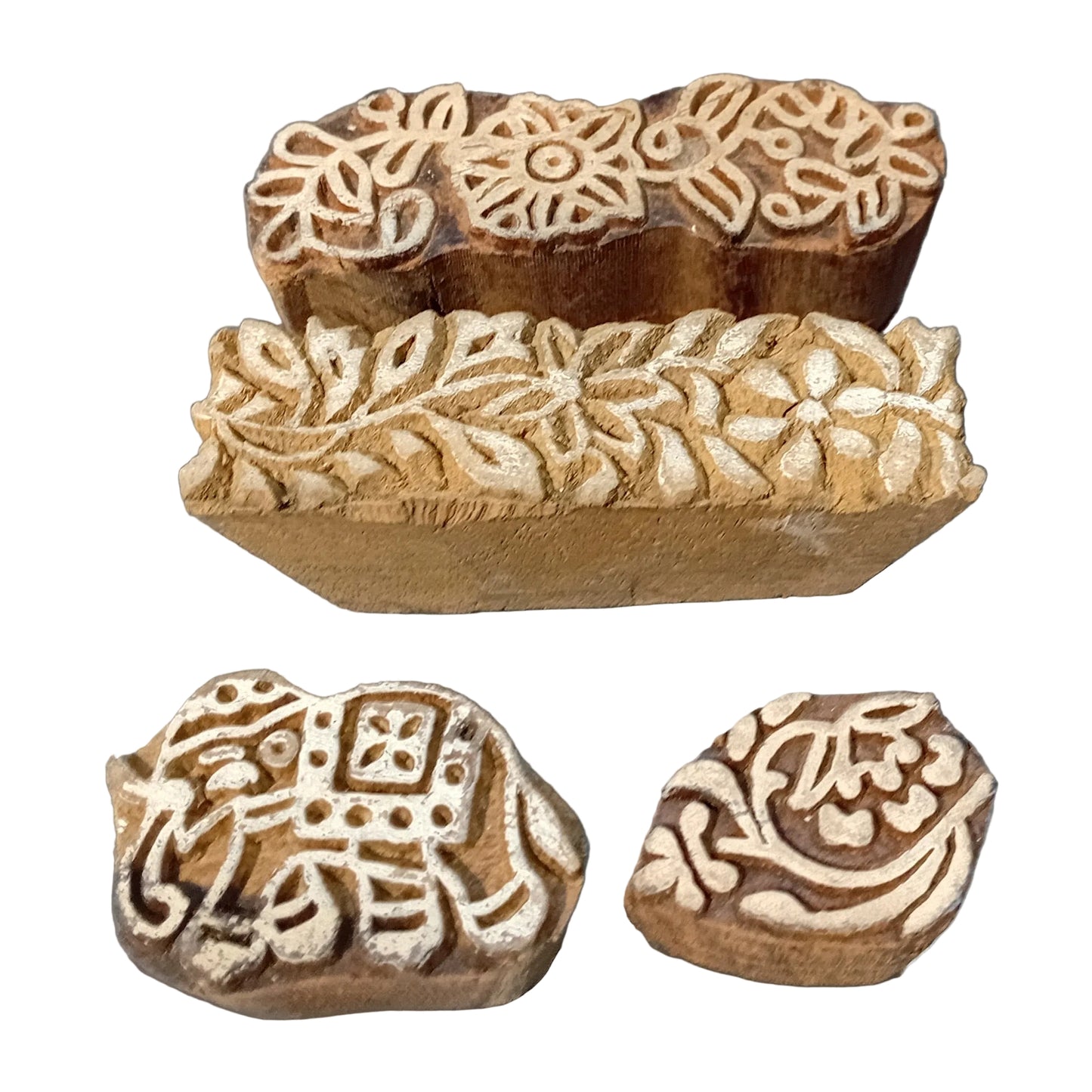 SALE! Set Of 4 Indian Block Stamps