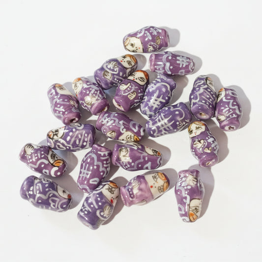 20pc Porcelain Russian Nesting Doll Beads