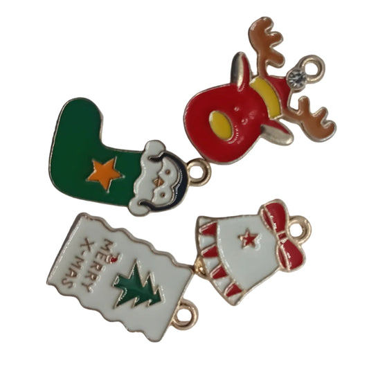4pc Enamel Christmas Charms Set 5.