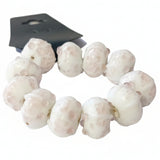 11pc White & Purple  Lampwork Beads