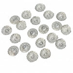 20pc 15mm Bright Silver Bead Caps