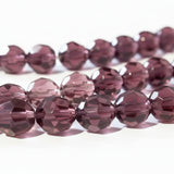 8mm Purple Round Faceted Glass Beads