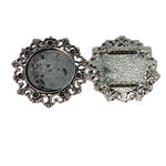 2pc Silver Cabochon Connectors