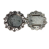 2pc Silver Cabochon Connectors