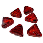 6pc 18mm Red Triangle Lampwork Beads