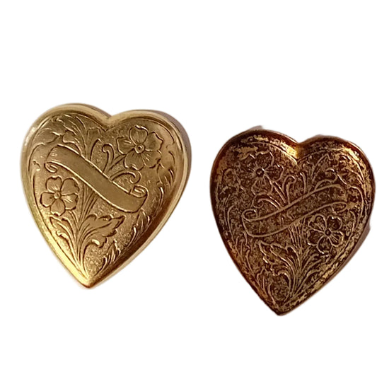 Vintage USA Brass Heart Charm