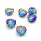 6pc Crystal Glass Curved AB Coin Beads