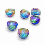 6pc Crystal Glass Curved AB Coin Beads