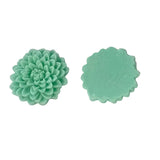 2pc Mint Blue Resin Flowers