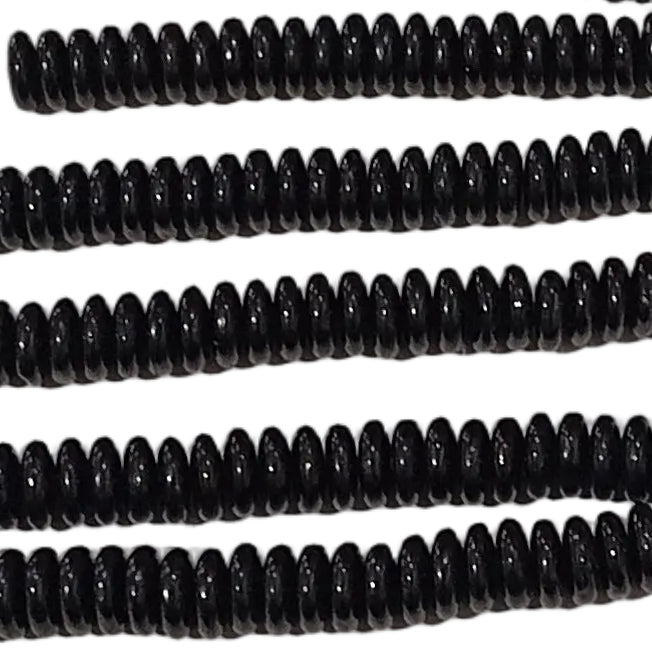 25pc 8mm Black Glass Disc Beads