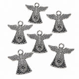6pc Silver Angel Pendants