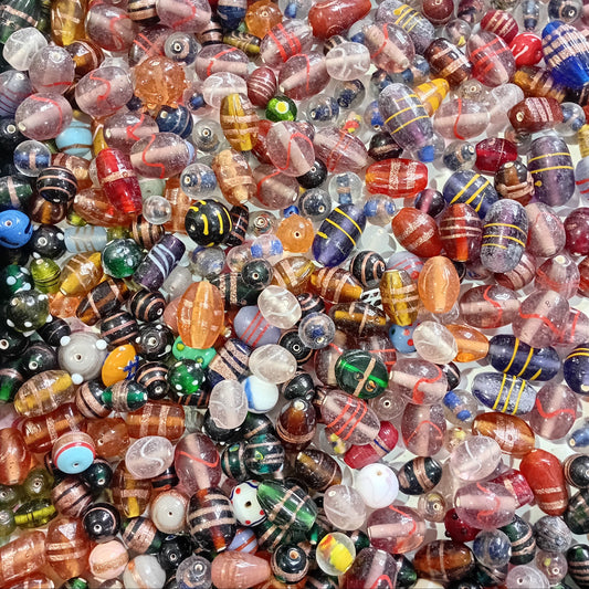 100g Round & Chunky Mixed Lampwork Beads