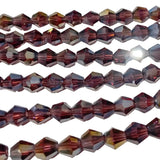 6mm Dark Purple AB Glass Bicones