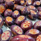 12pc Purple Rustic Wooden Oval Beads