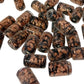 1pc 20mm Clear, Black & Gold Barrel Lampwork Bead