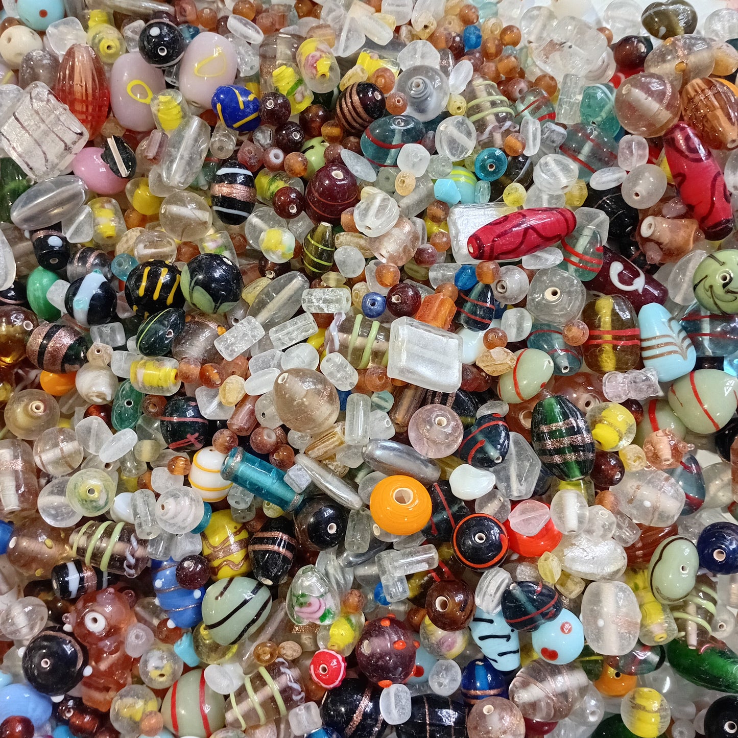 100g Small & Large Mixed Lampwork Beads