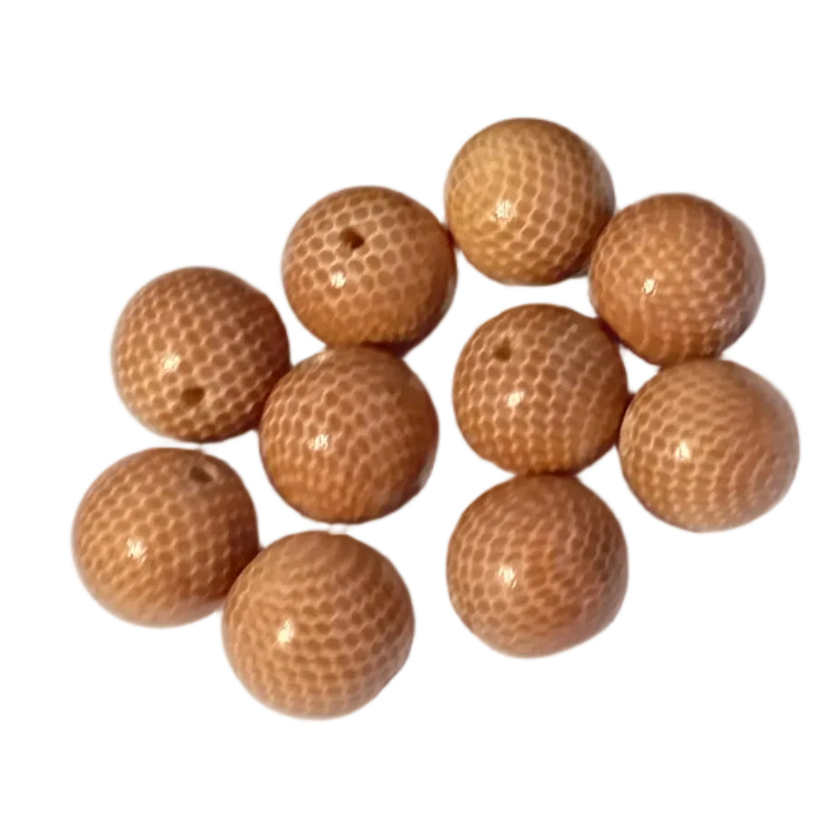 10pc 25mm Brown Wooden Round Snakeskin Beads