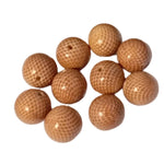 10pc 25mm Brown Wooden Round Snakeskin Beads