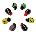 8pc Ladybug Lampwork Glass Beads
