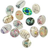 15pc Flat Back Glass Cabochon Pack