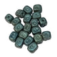 CLEARANCE! 20pc Square Metallic Blue Glass Beads