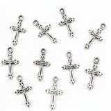 10pc Silver Cross Charms