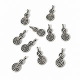 10pc Silver Double Spiral Charms