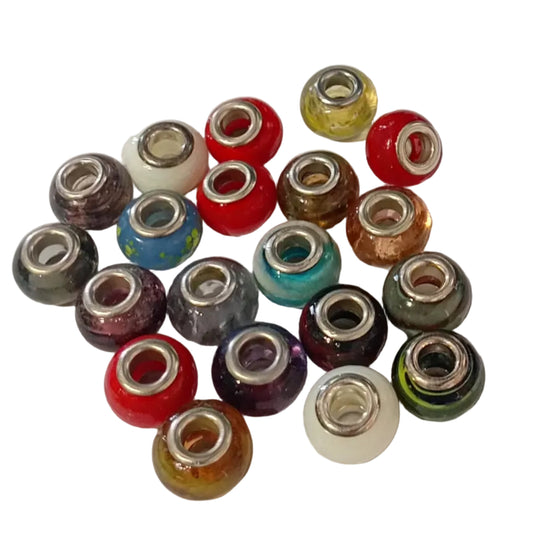 20pc Colourful Mix Of European Beads