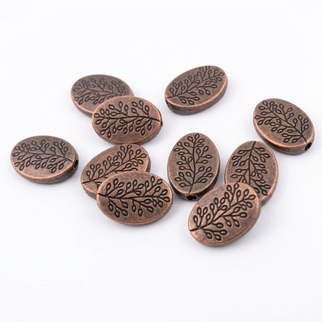 10pc Copper Oval Tree Charms