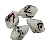 4pc Large Diamond Shaped Lampwork Beads