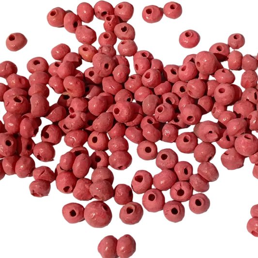 30pc 8mm Pink Rustic Handmade Clay Beads