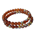 6mm Dark Brown Round AB Glass Beads