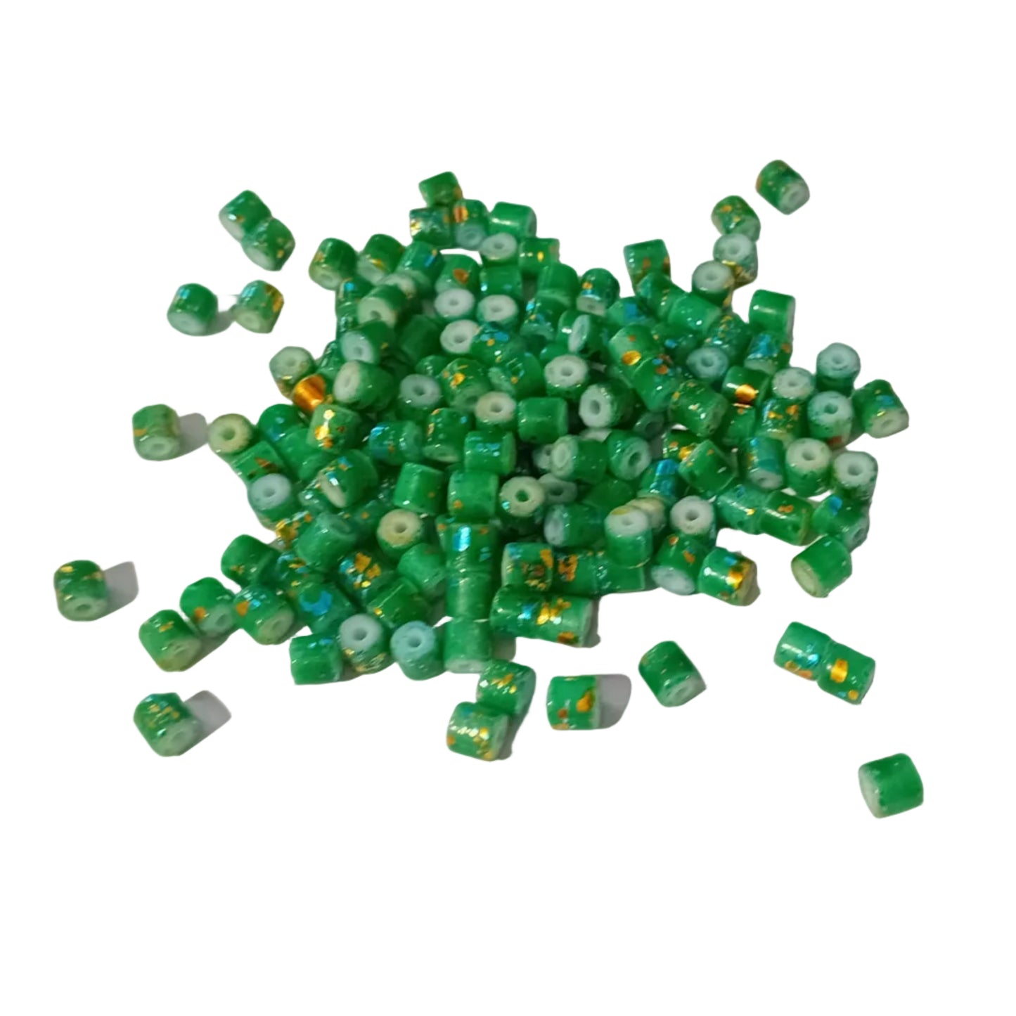 150 5mm Light Green Column Glass Beads